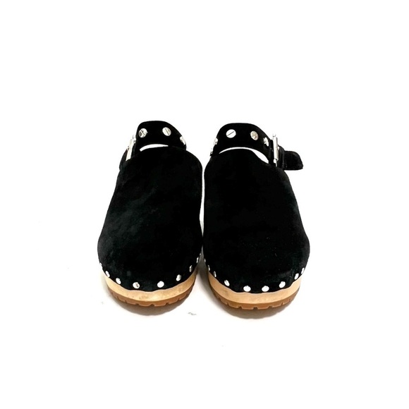 REBECCA MINKOFF | Vintage Y2K black suede slip on wooden clogs - Picture 3 of 8